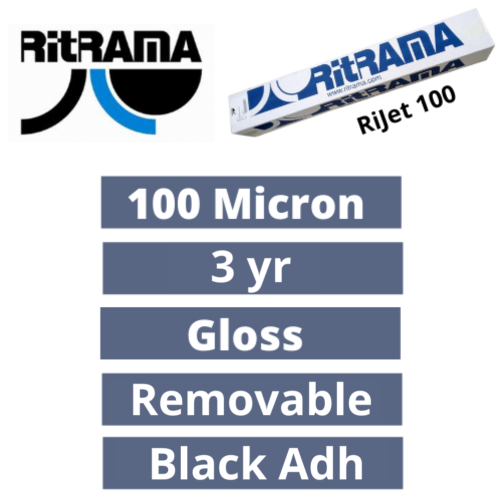 Ritrama RiJet M100 Remov/Blackout Gloss Monomeric Vinyl (04236)