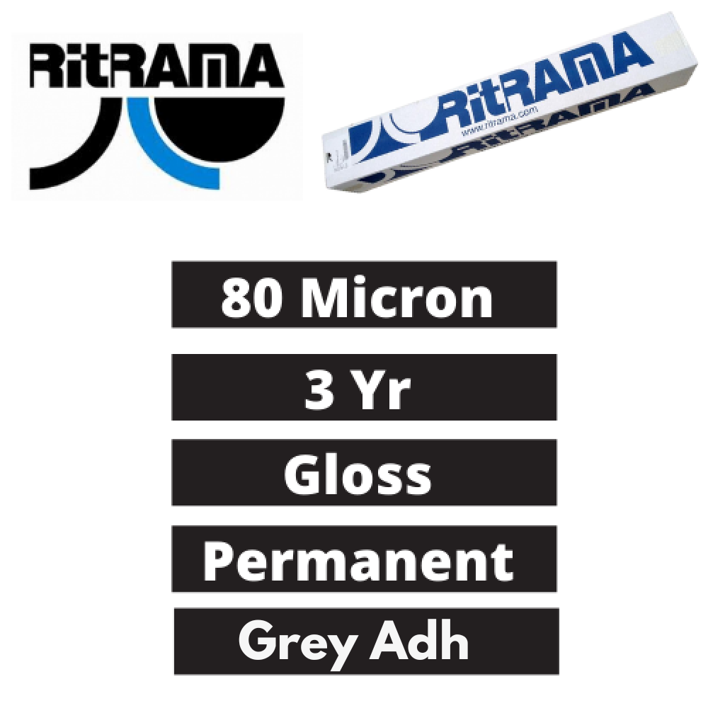 Ritrama Ri-Jet M80 3yr 80mic Monomeric Digital Gloss White Vinyl (06475)
