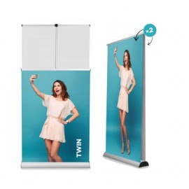 Twin Double Sided Roll-Up Stand