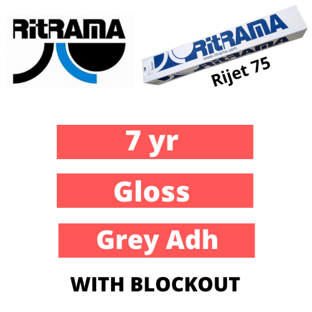 Ritrama RiJet75 7yr Polymeric Digital Gloss Vinyl + Grey Adhesive (04057)