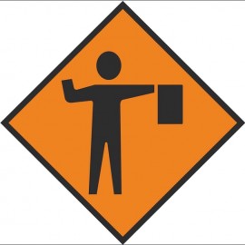 Flagman Ahead Sign 600mm x 600mm Flagman Ahead Sign 600mm x 600mm