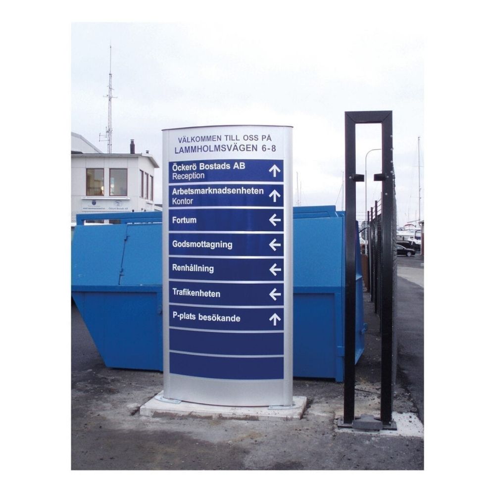 SIGNET TOTEM - Pylon Curved Outdoor Sign - TM214